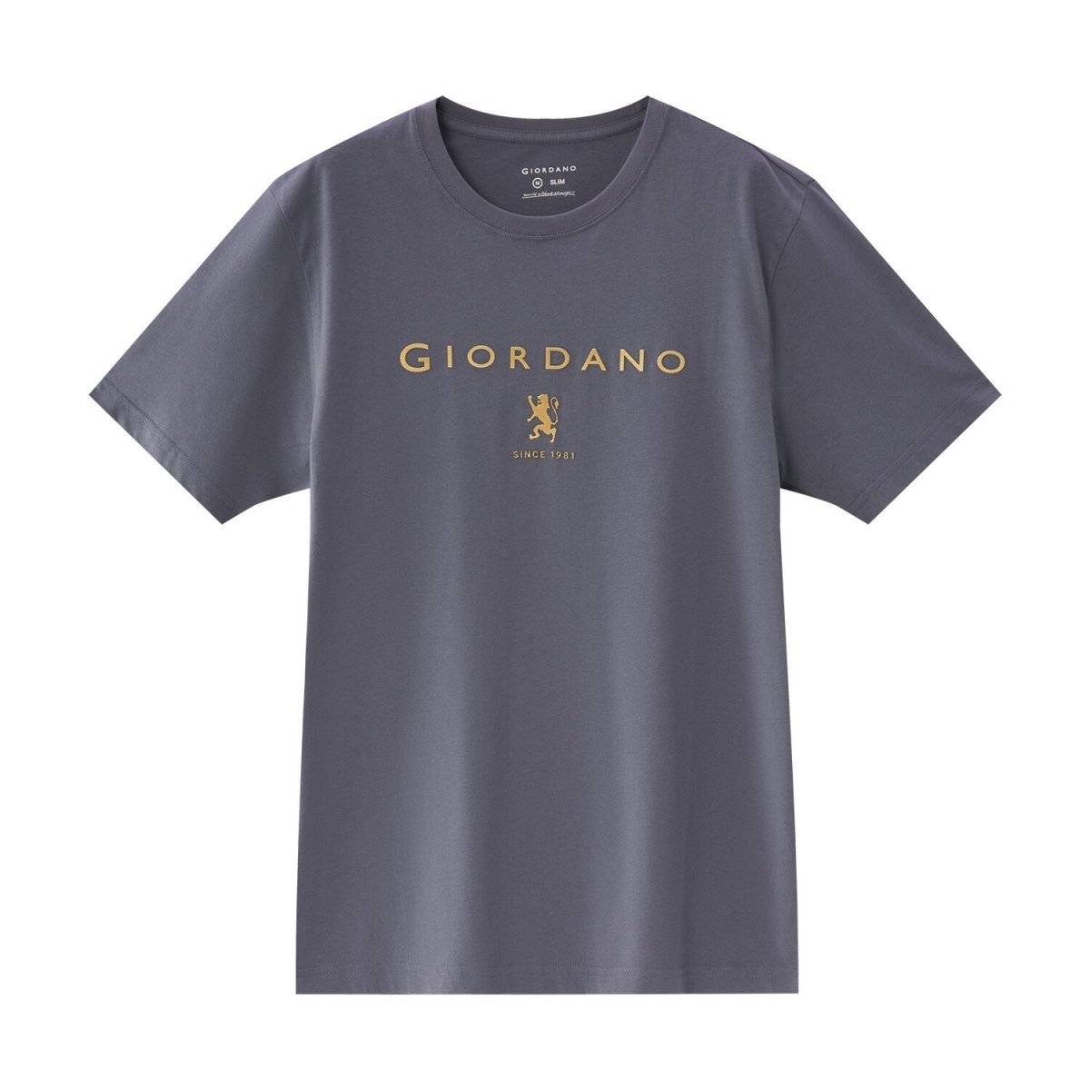 Giordano Men's Slim Fit Cotton Jersey Signature Print Tee - Premium Print Tee