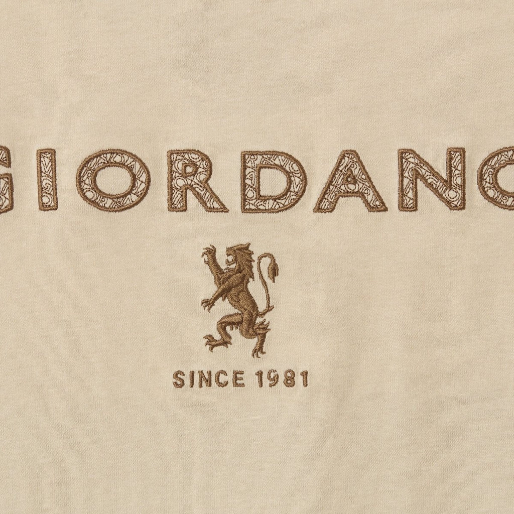 Giordano Men's Slim Fit Cotton Jersey Signature Print Tee - Premium Print Tee