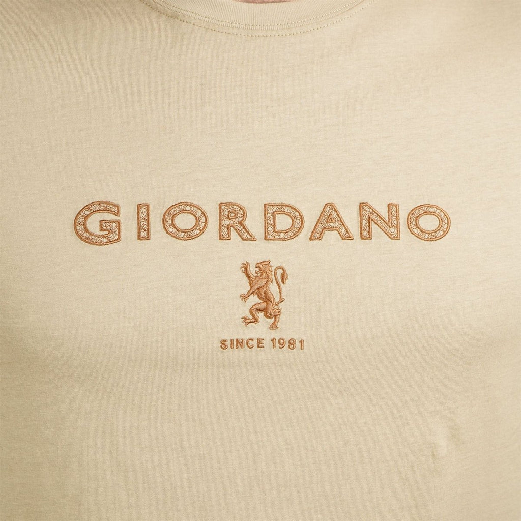 Giordano Men's Slim Fit Cotton Jersey Signature Print Tee - Premium Print Tee