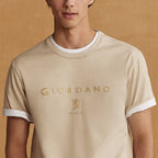 Giordano Men's Slim Fit Cotton Jersey Signature Print Tee - Premium Print Tee