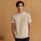 Giordano Men's Slim Fit Cotton Jersey Signature Print Tee - Premium Print Tee