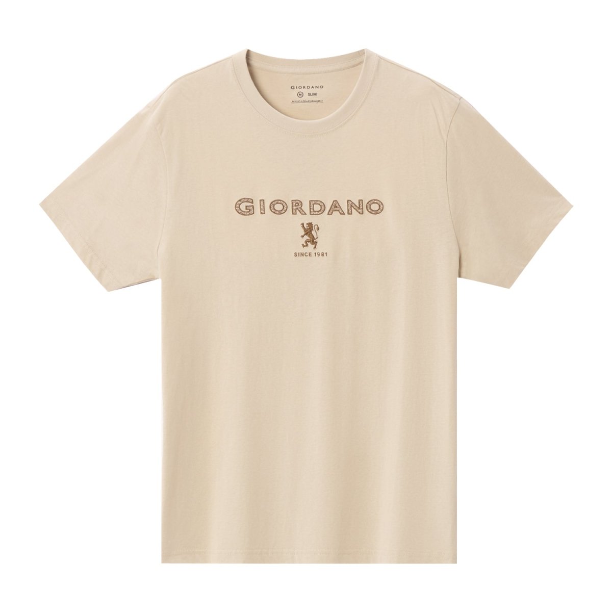 Giordano Men's Slim Fit Cotton Jersey Signature Print Tee - Premium Print Tee