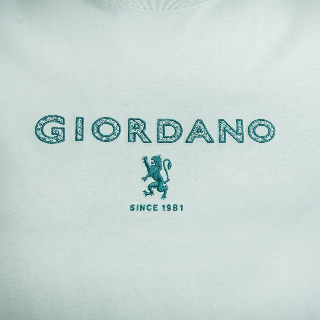 Giordano Men's Slim Fit Cotton Jersey Signature Print Tee - Premium Print Tee