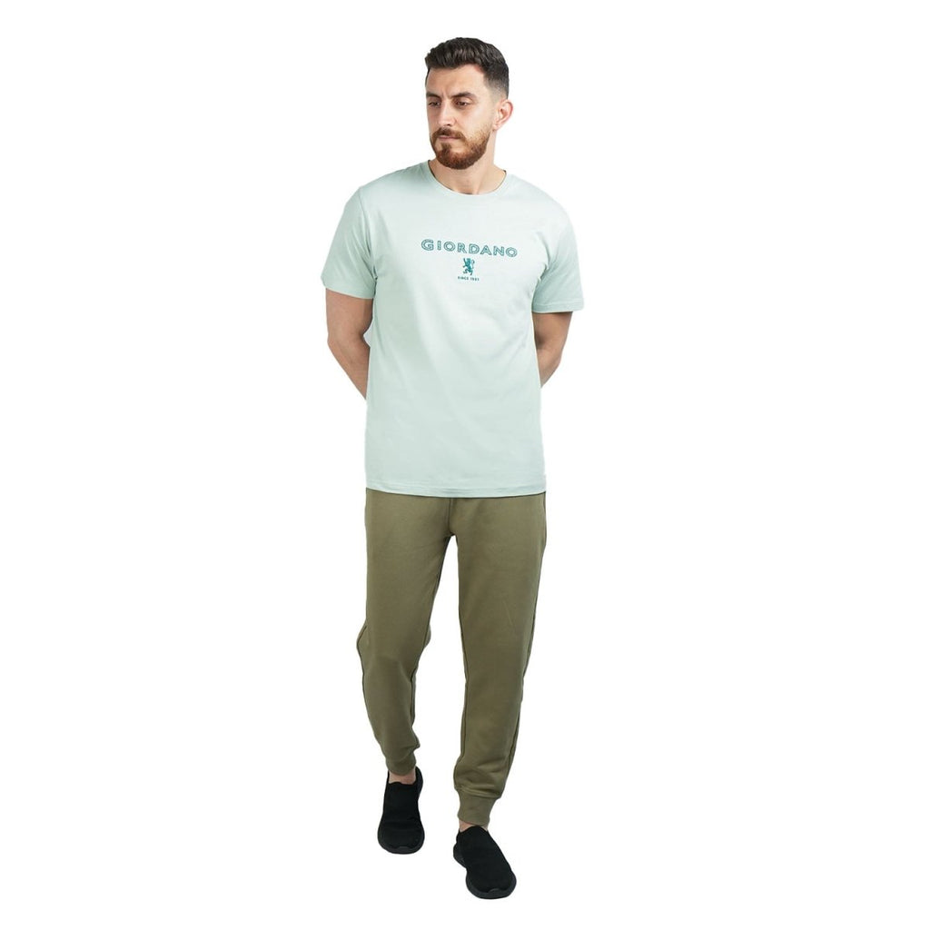 Giordano Men's Slim Fit Cotton Jersey Signature Print Tee - Premium Print Tee