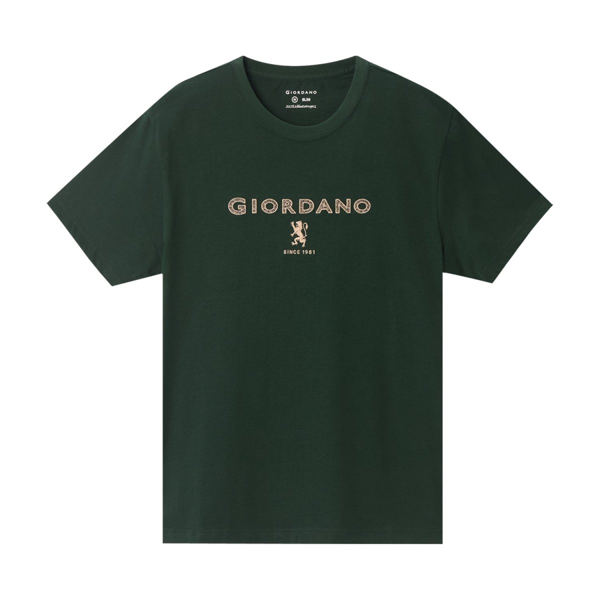Giordano Men's Slim Fit Cotton Jersey Signature Print Tee - Premium Print Tee