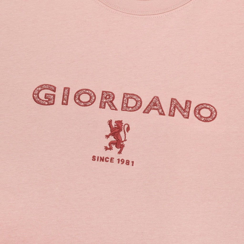 Giordano Men's Slim Fit Cotton Jersey Signature Print Tee - Premium Print Tee