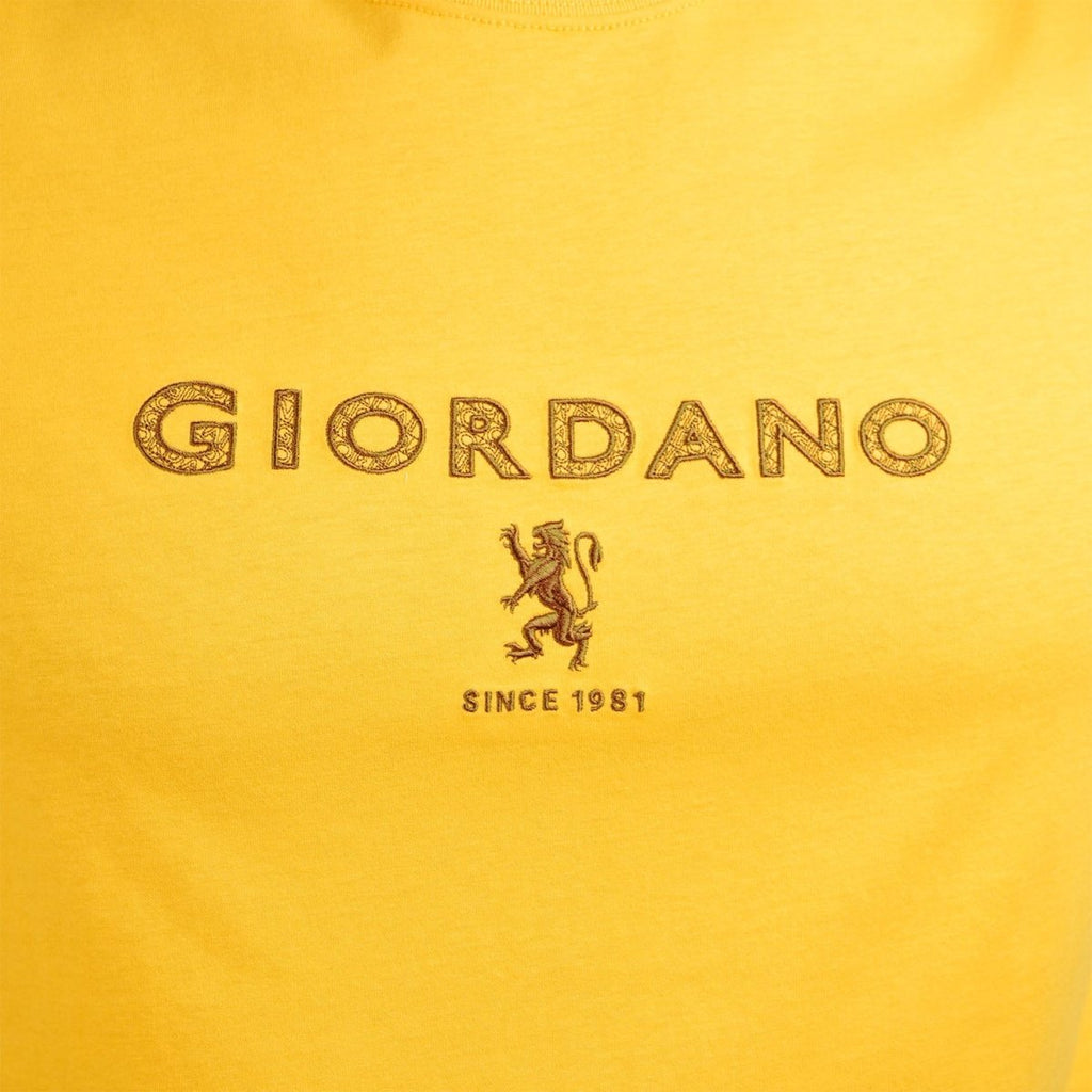 Giordano Men's Slim Fit Cotton Jersey Signature Print Tee - Premium Print Tee
