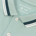 Giordano Men's Slim Fit Cotton Polo Shirt With Sailboat Embroidery - Premium Polo
