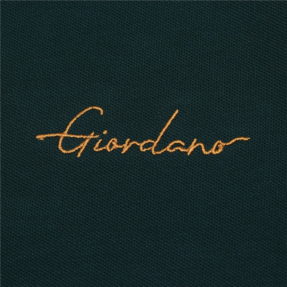 Giordano Men's Slim Fit Cotton Polo Shirt With Sailboat Embroidery - Premium Polo