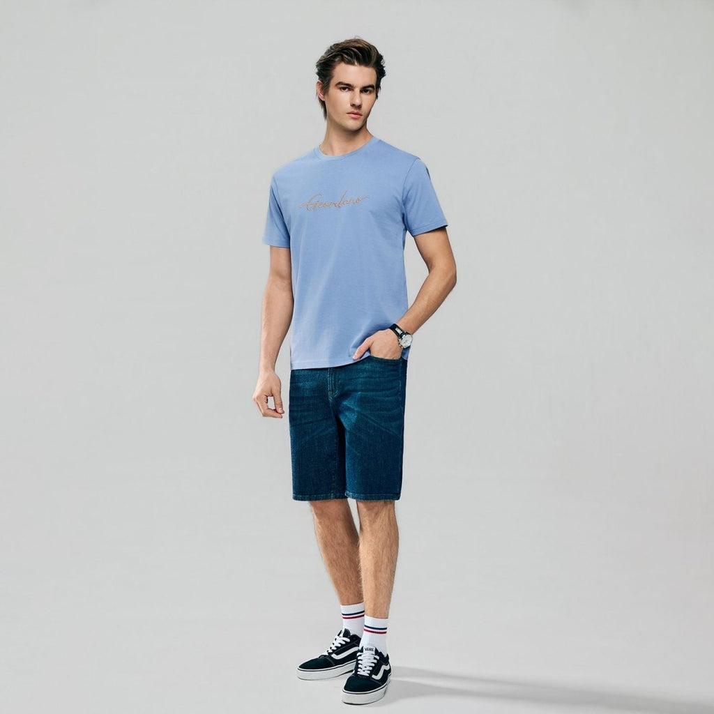 Giordano Men’s Slim Fit Cotton Signature Print Tee - first_variant_option_2 Premium Print Tee for Giordano