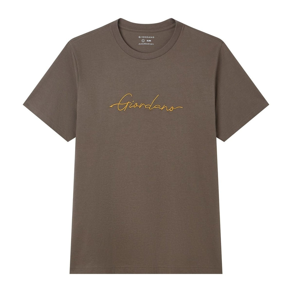 Giordano Men’s Slim Fit Cotton Signature Print Tee - first_variant_option_2 Premium Print Tee for Giordano