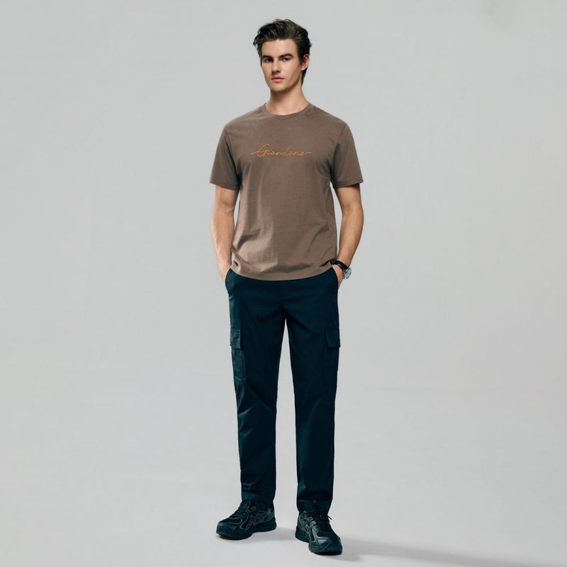 Giordano Men’s Slim Fit Cotton Signature Print Tee - first_variant_option_2 Premium Print Tee for Giordano