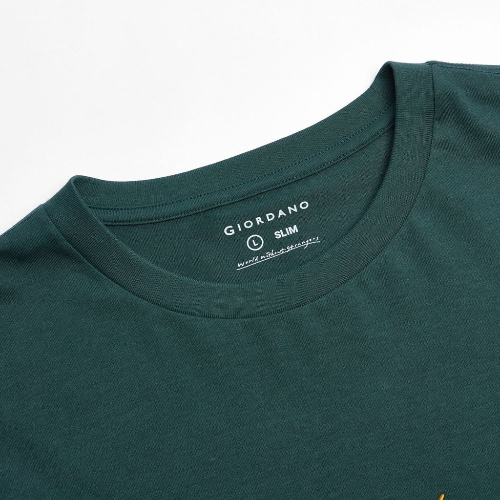 Giordano Men’s Slim Fit Cotton Signature Print Tee - first_variant_option_2 Premium Print Tee for Giordano