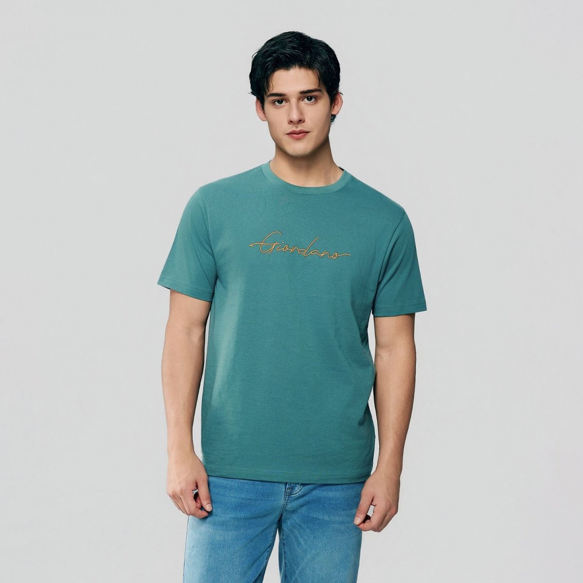 Giordano Men’s Slim Fit Cotton Signature Print Tee - first_variant_option_2 Premium Print Tee for Giordano