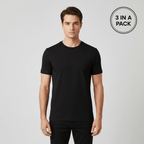 Giordano Men's Slim Fit Crew Neck Jersey T-Shirt 3-Pack – Essentials - Premium Innerwear