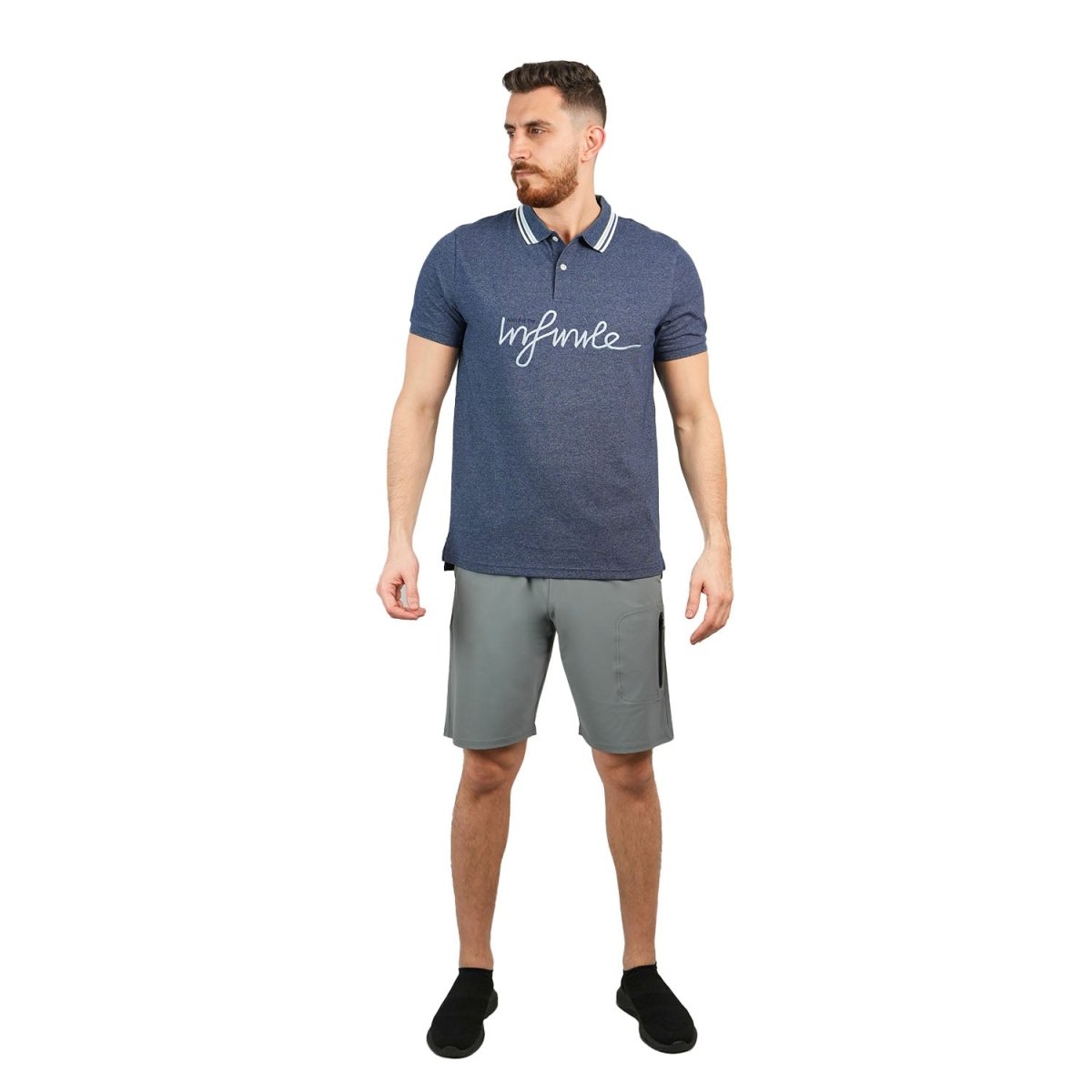 Giordano Men's Slim Fit Embroidered Infinite Polo - Premium Polo