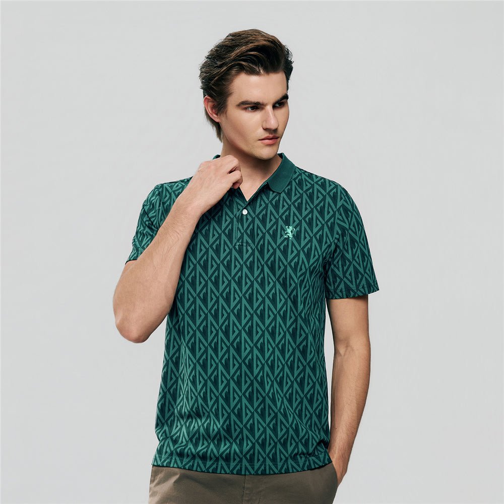 Giordano Men's Slim Fit Lion All-Over Print Polo - Premium Polo