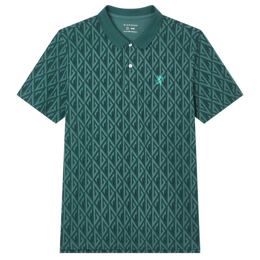 Giordano Men's Slim Fit Lion All-Over Print Polo - Premium Polo