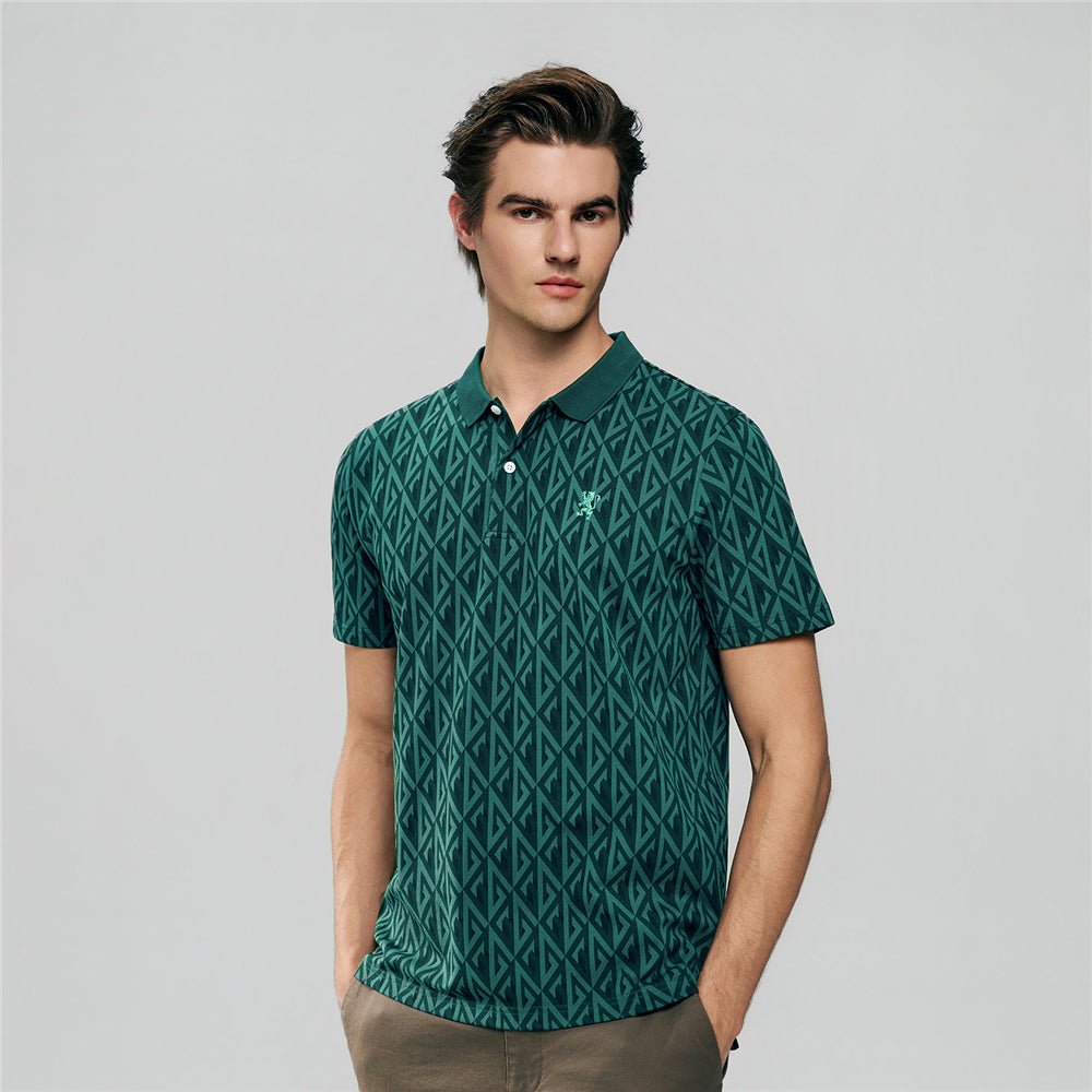 Giordano Men's Slim Fit Lion All-Over Print Polo - Premium Polo
