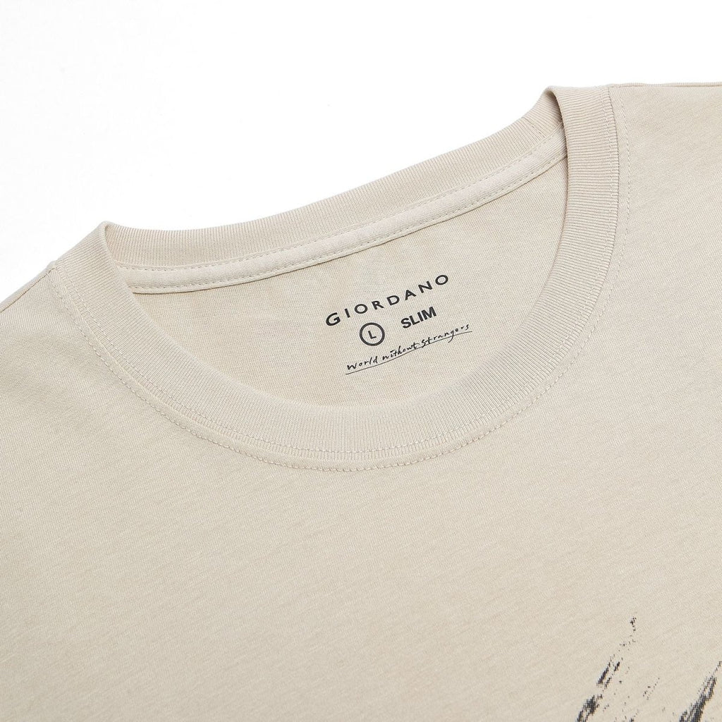 Giordano Men's Slim Fit Lion Graphic Tee - first_variant_option_2 Premium Print Tee for Giordano