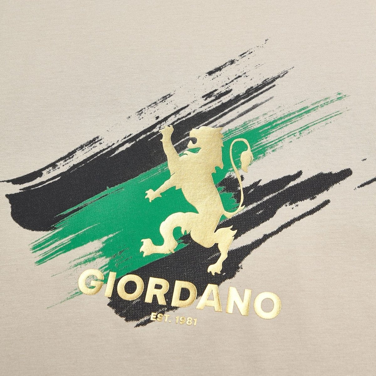 Giordano Men's Slim Fit Lion Graphic Tee - first_variant_option_2 Premium Print Tee for Giordano