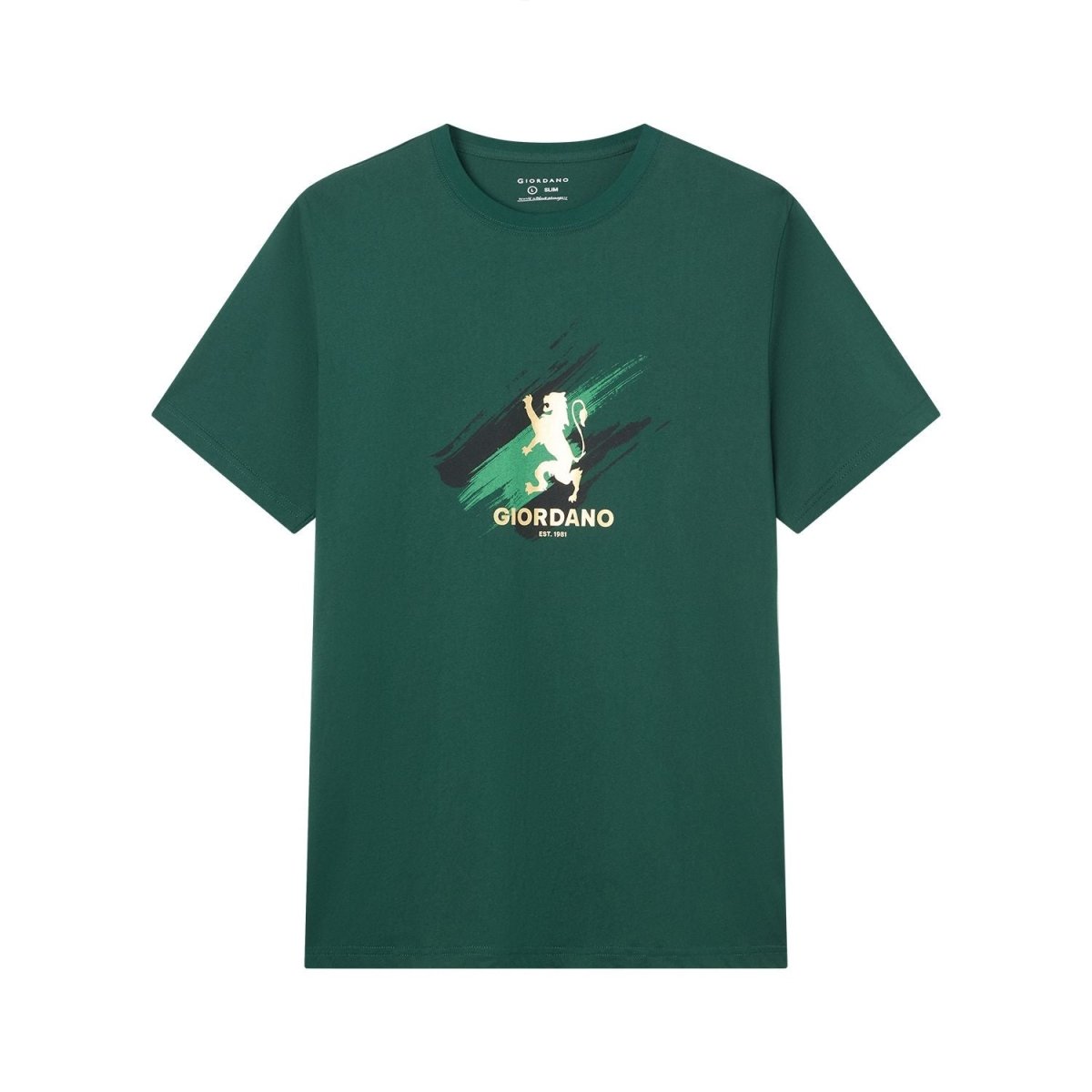 Giordano Men's Slim Fit Lion Graphic Tee - first_variant_option_2 Premium Print Tee for Giordano