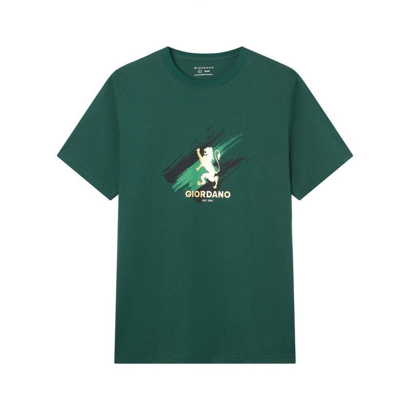 Giordano Men's Slim Fit Lion Graphic Tee - first_variant_option_2 Premium Print Tee for Giordano