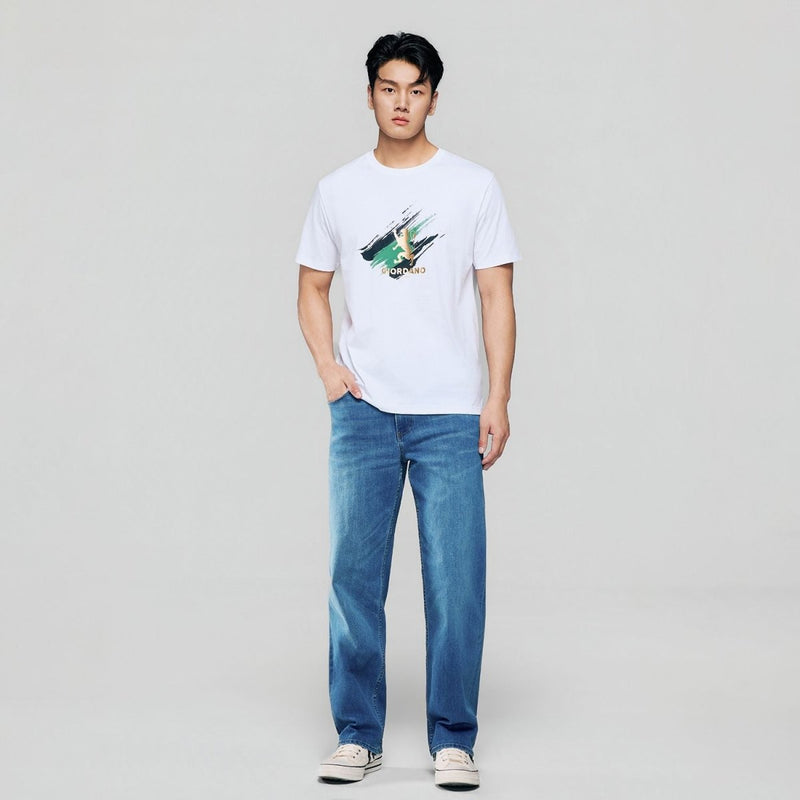Giordano Men's Slim Fit Lion Graphic Tee - first_variant_option_2 Premium Print Tee for Giordano