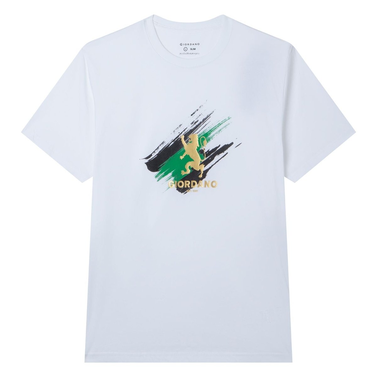 Giordano Men's Slim Fit Lion Graphic Tee - first_variant_option_2 Premium Print Tee for Giordano