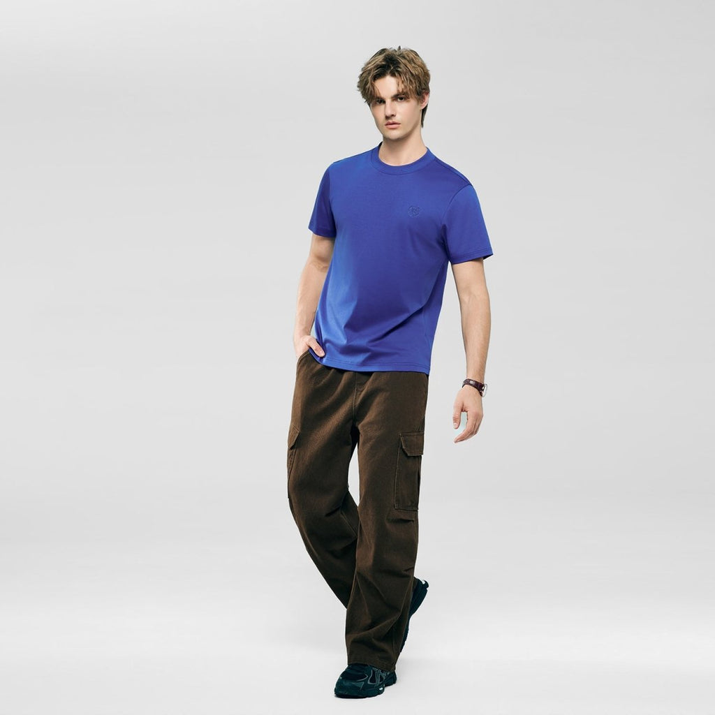 Giordano Men's Slim Fit Liquid Touch Cotton Crew Neck Tee - Premium Tee