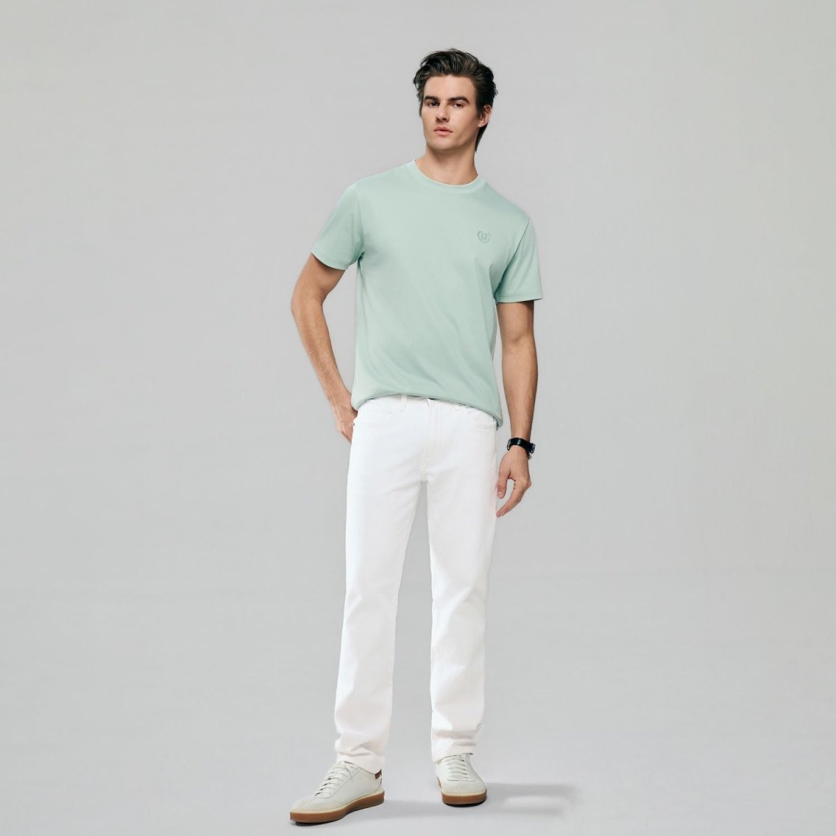 Giordano Men's Slim Fit Liquid Touch Cotton Crew Neck Tee - first_variant_option_2 Premium Tee for Giordano