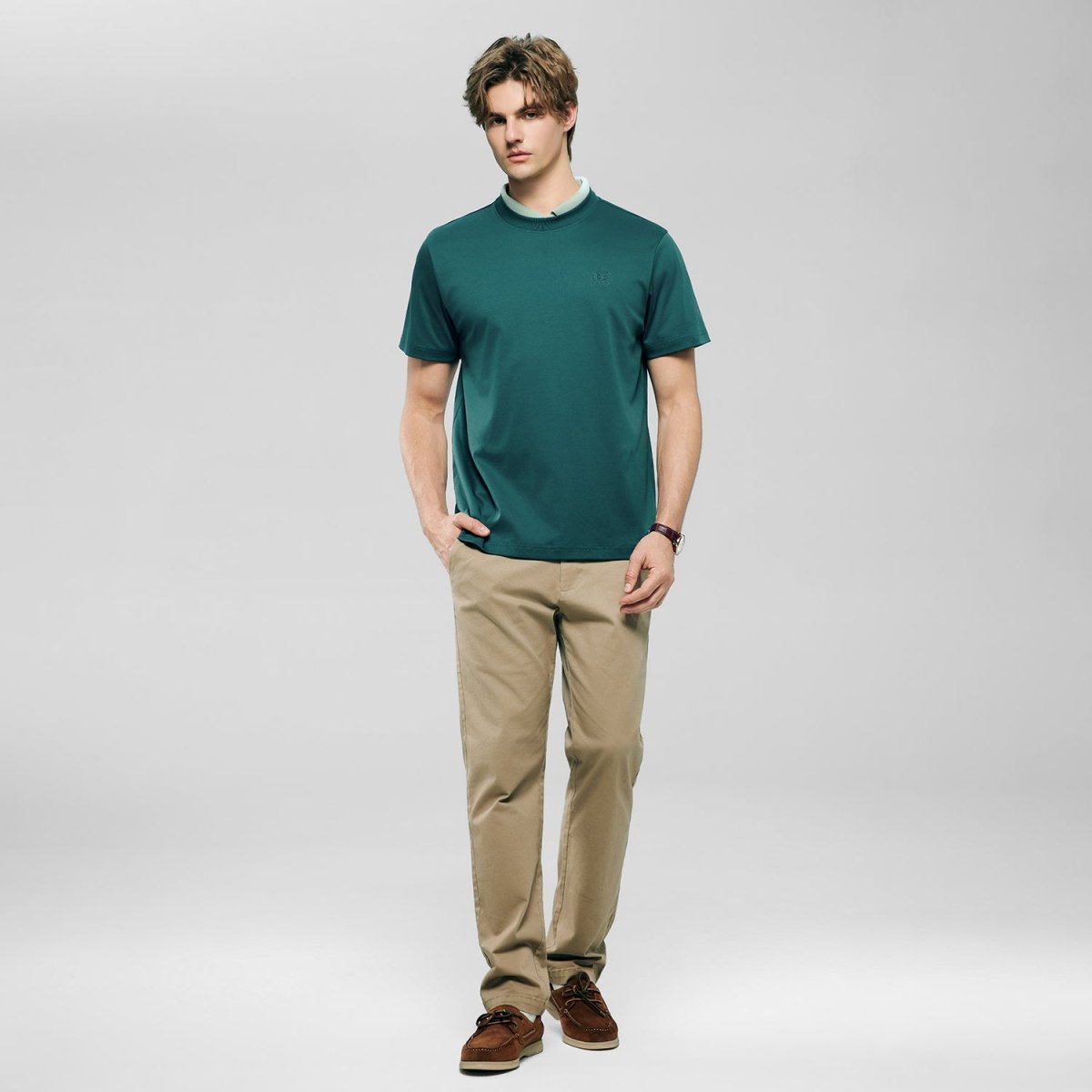 Giordano Men's Slim Fit Liquid Touch Cotton Crew Neck Tee - first_variant_option_2 Premium Tee for Giordano