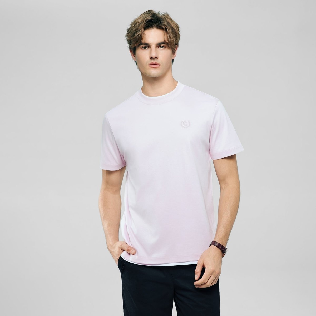 Giordano Men's Slim Fit Liquid Touch Cotton Crew Neck Tee - first_variant_option_2 Premium Tee for Giordano