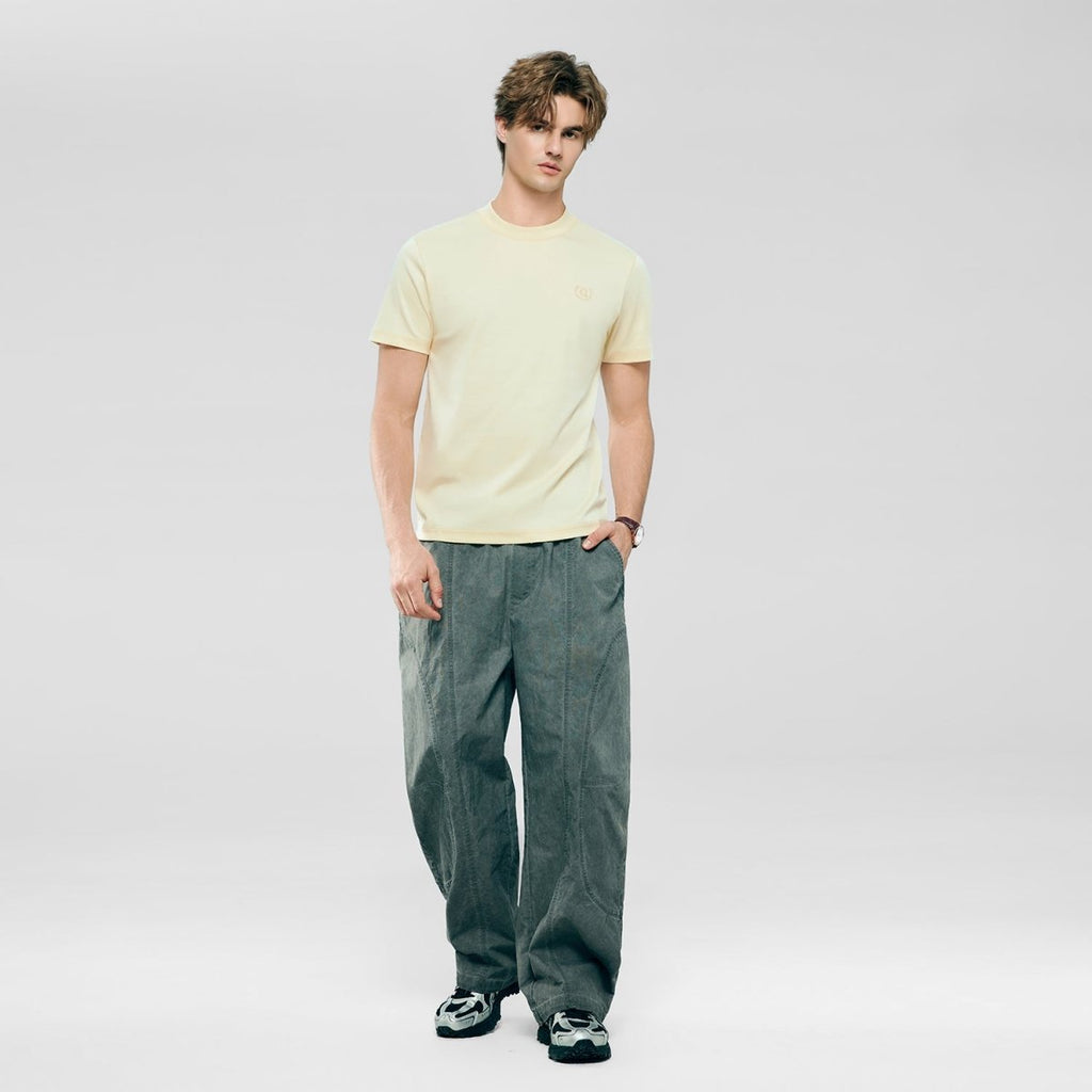 Giordano Men's Slim Fit Liquid Touch Cotton Crew Neck Tee - first_variant_option_2 Premium Tee for Giordano