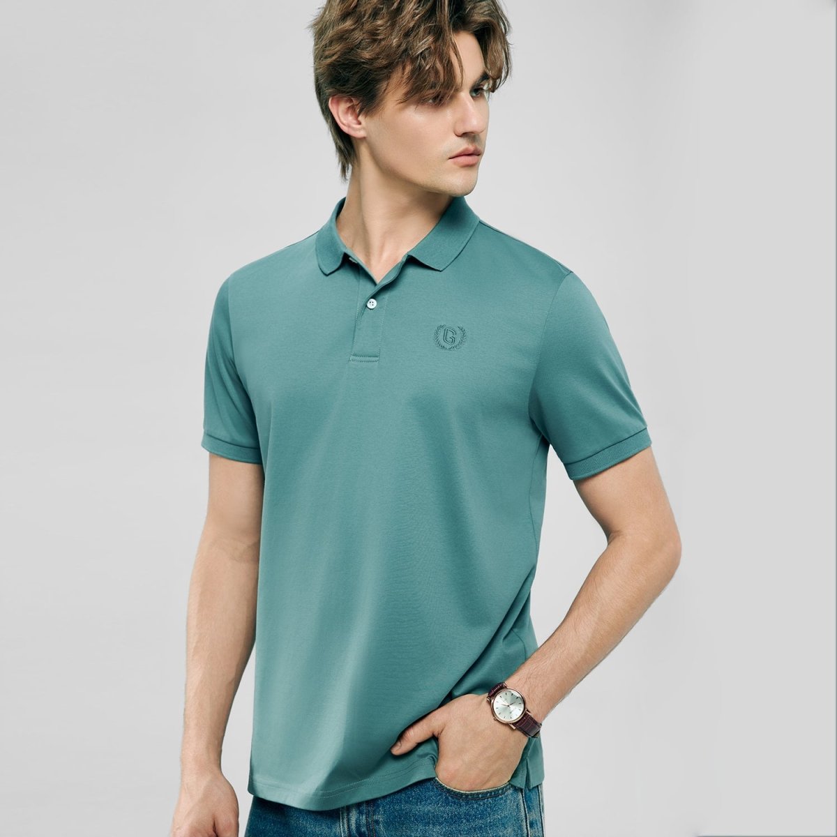 Giordano Men’s Slim Fit Liquid Touch Cotton Interlock Polo - first_variant_option_2 Premium Polo for Giordano