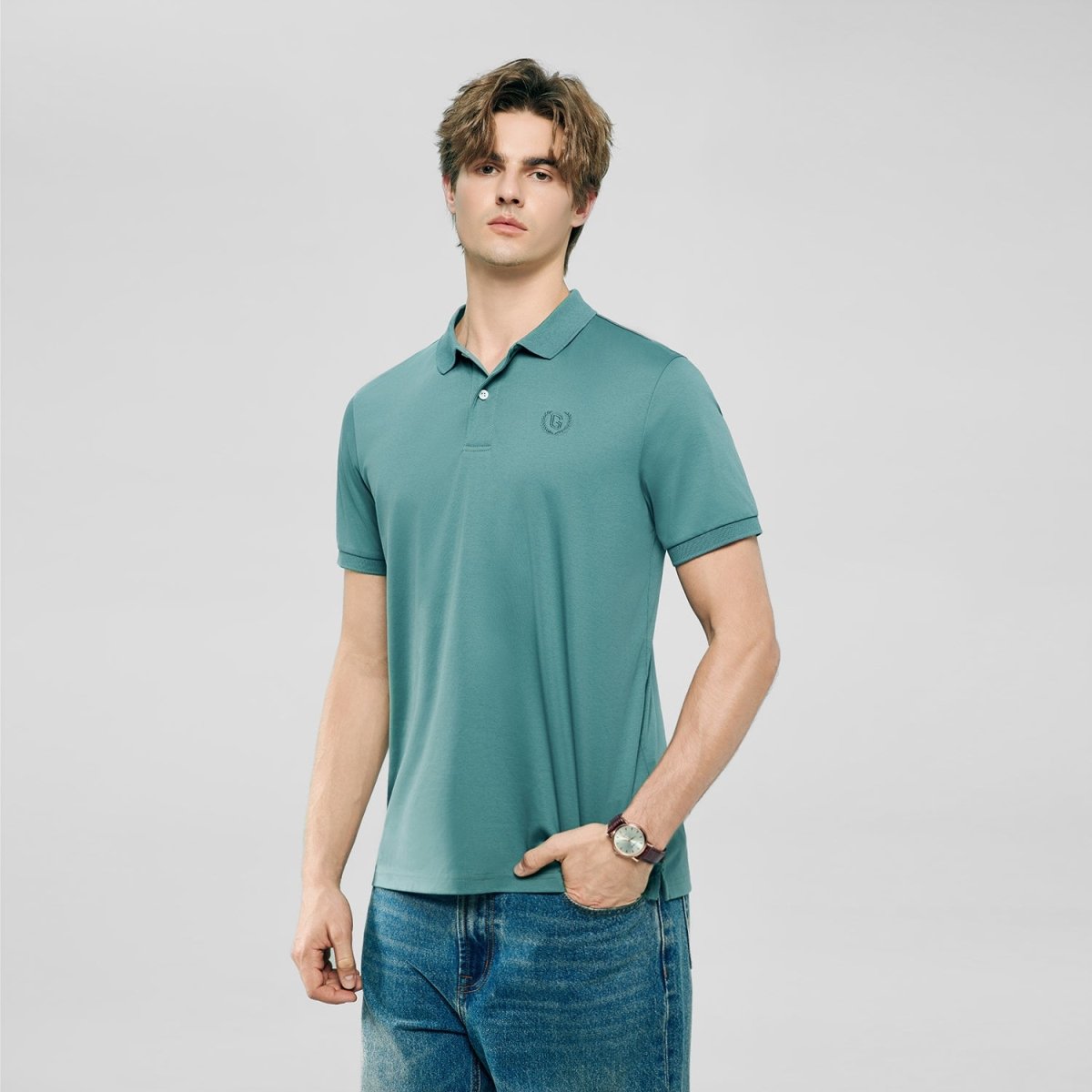 Giordano Men’s Slim Fit Liquid Touch Cotton Interlock Polo - first_variant_option_2 Premium Polo for Giordano