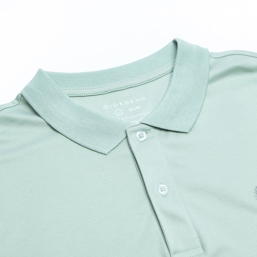 Giordano Men’s Slim Fit Liquid Touch Cotton Interlock Polo - Premium Polo