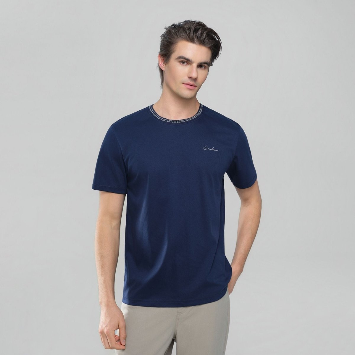 Giordano Men's Slim Fit Liquid Touch Cotton Tee - first_variant_option_2 Premium Tee for Giordano
