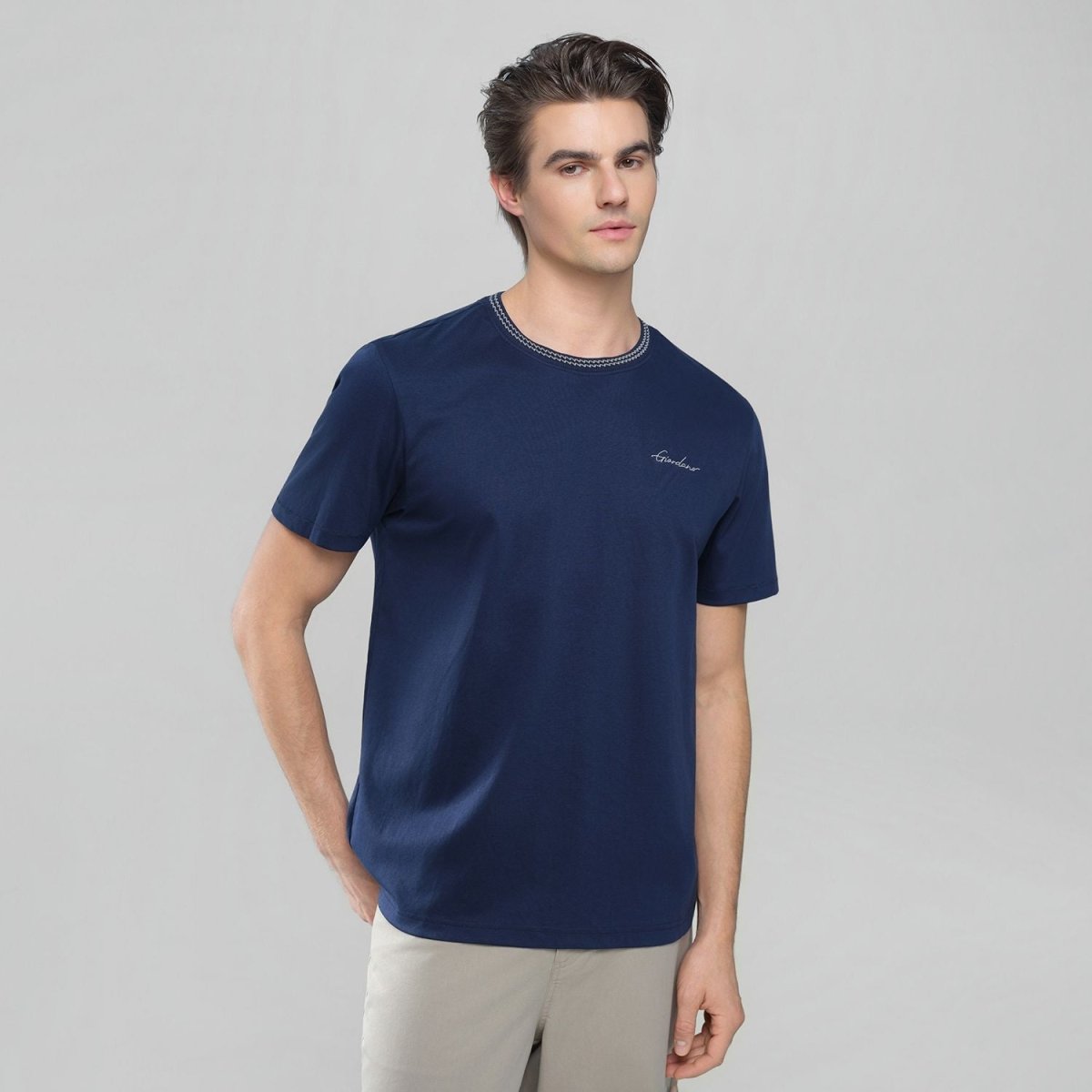 Giordano Men's Slim Fit Liquid Touch Cotton Tee - first_variant_option_2 Premium Tee for Giordano