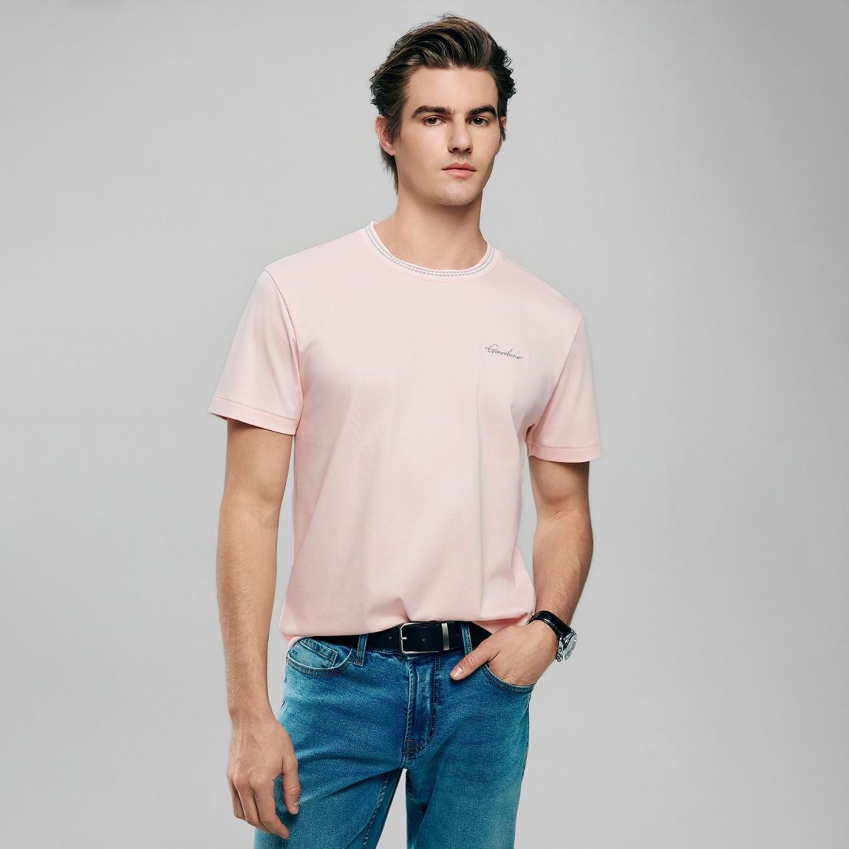Giordano Men's Slim Fit Liquid Touch Cotton Tee - first_variant_option_2 Premium Tee for Giordano