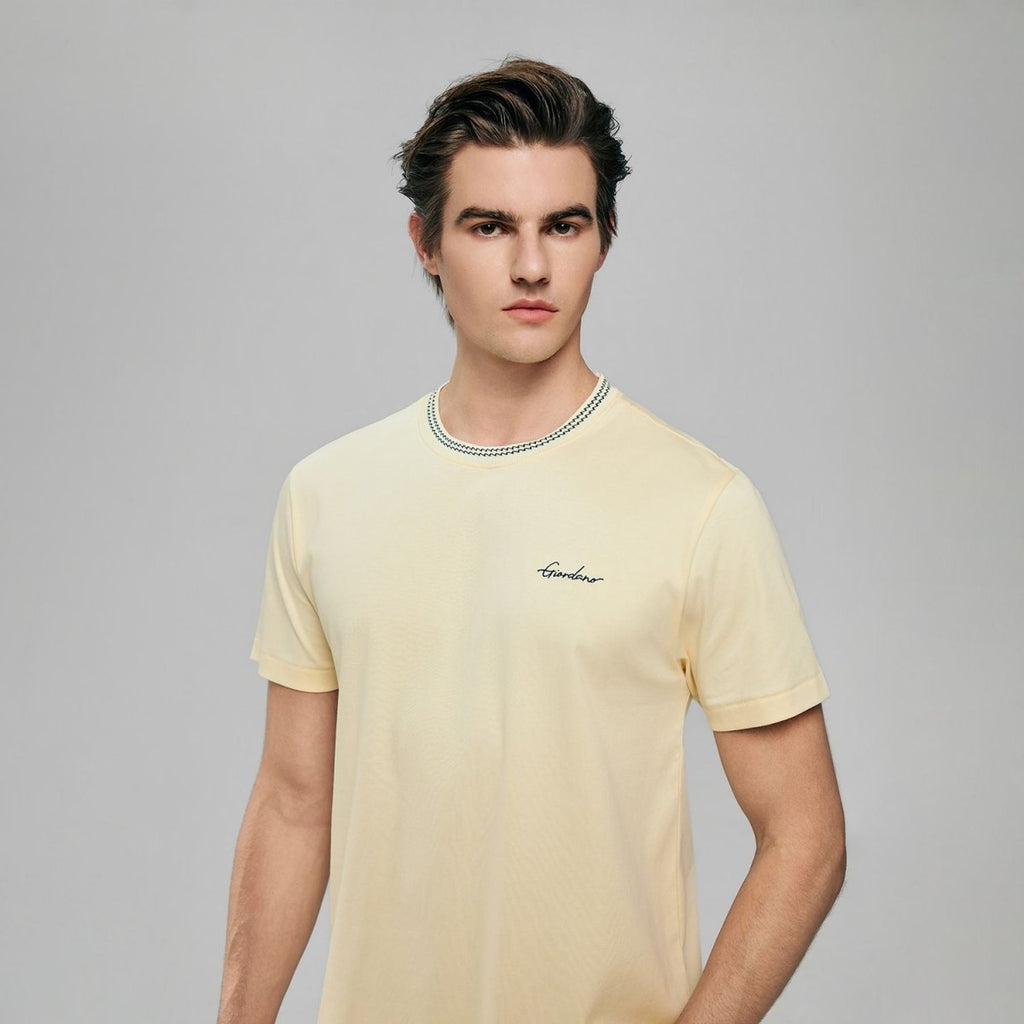 Giordano Men's Slim Fit Liquid Touch Cotton Tee - first_variant_option_2 Premium Tee for Giordano