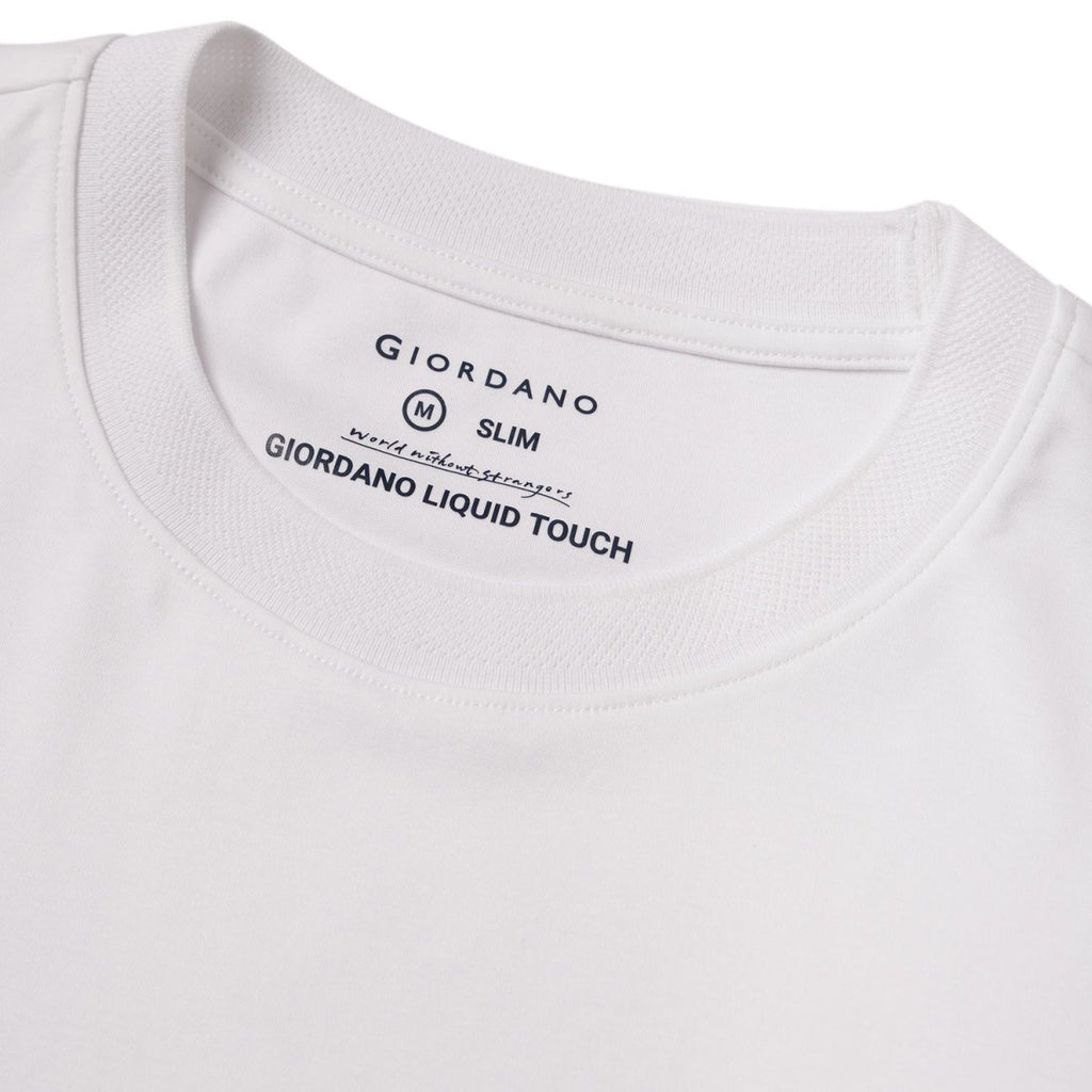 Giordano Men's Slim Fit Liquid Touch Tee | | Soft Cotton Crew Neck T-Shirt - Premium Tee