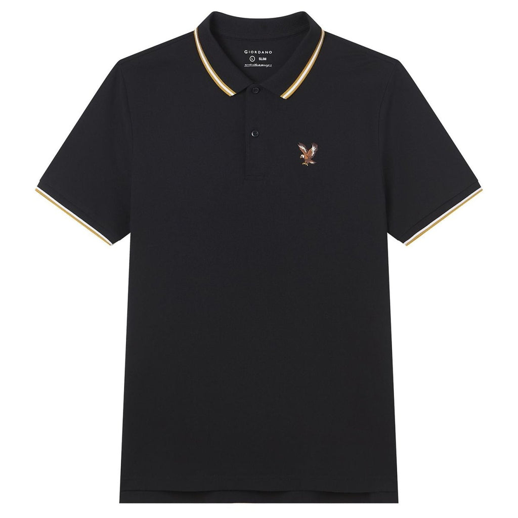 Giordano Men's Slim Fit Lycra Pique Polo Shirt - first_variant_option_2 Premium Polo for Giordano