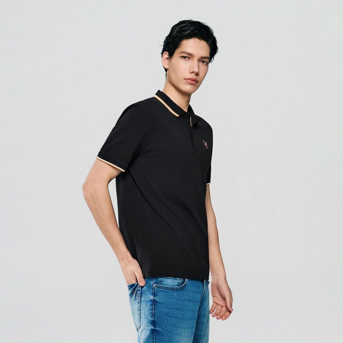 Giordano Men's Slim Fit Lycra Pique Polo Shirt - first_variant_option_2 Premium Polo for Giordano