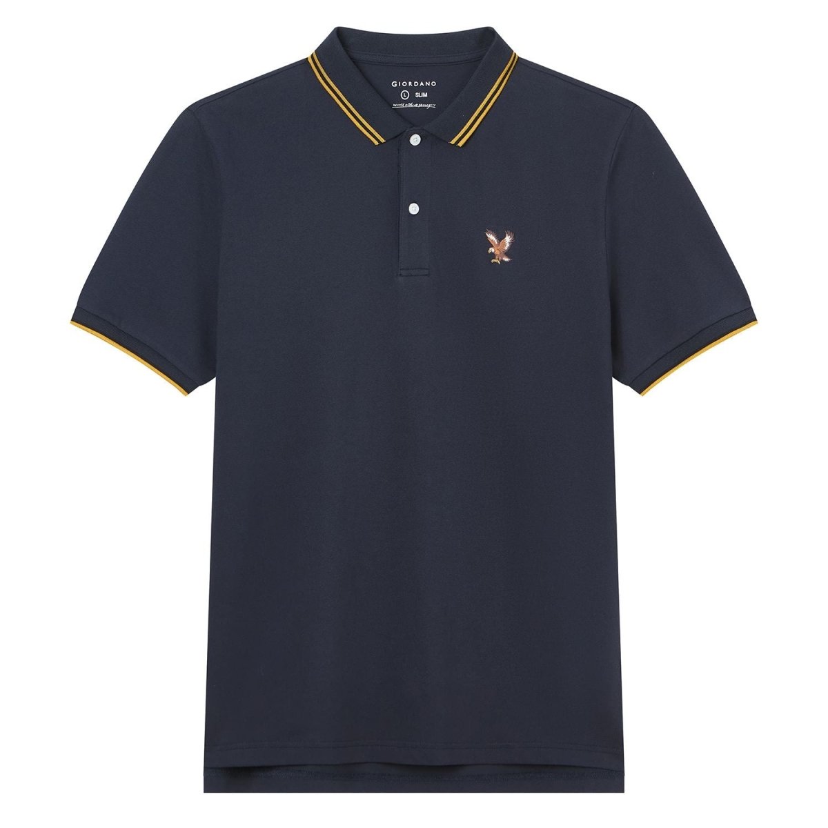 Giordano Men's Slim Fit Lycra Pique Polo Shirt - first_variant_option_2 Premium Polo for Giordano
