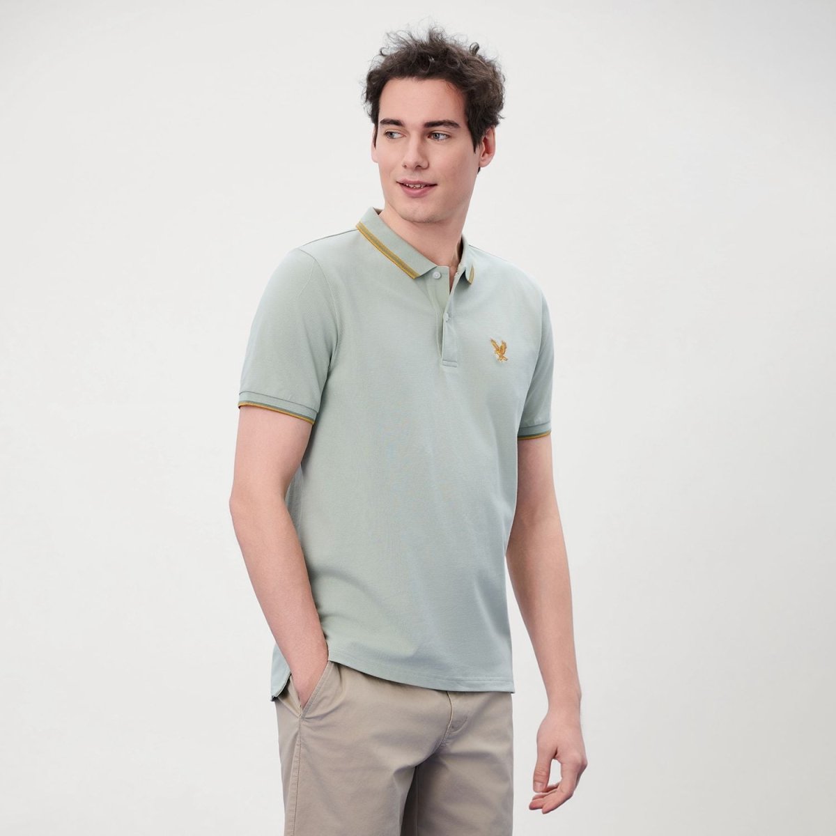 Giordano Men's Slim Fit Lycra Pique Polo Shirt - Premium Polo