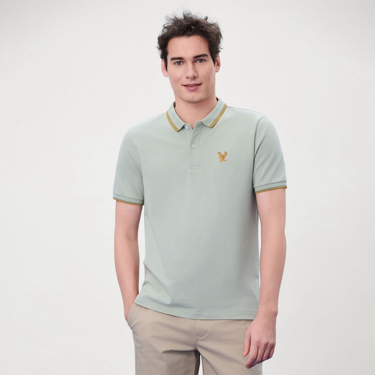 Giordano Men's Slim Fit Lycra Pique Polo Shirt - Premium Polo