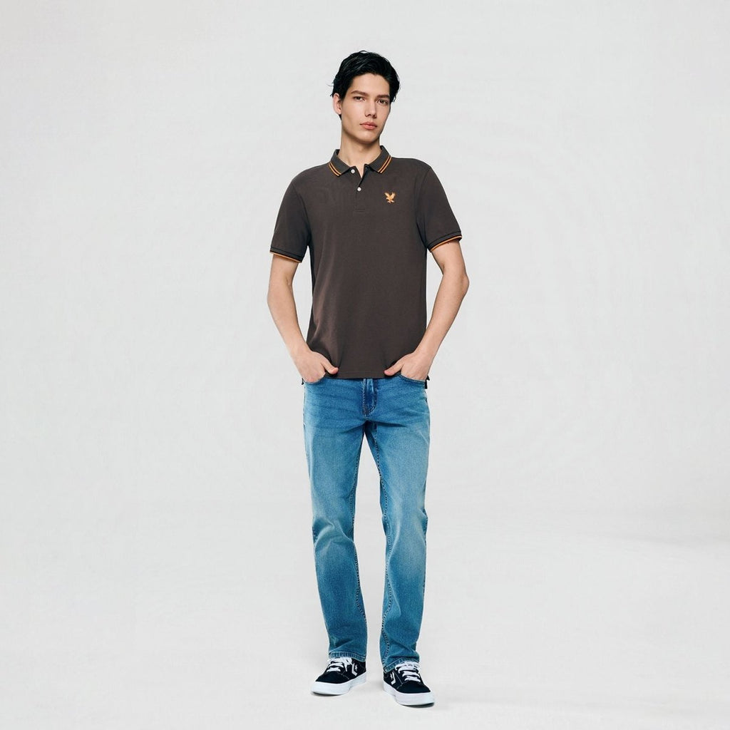 Giordano Men's Slim Fit Lycra Pique Polo Shirt - Premium Polo