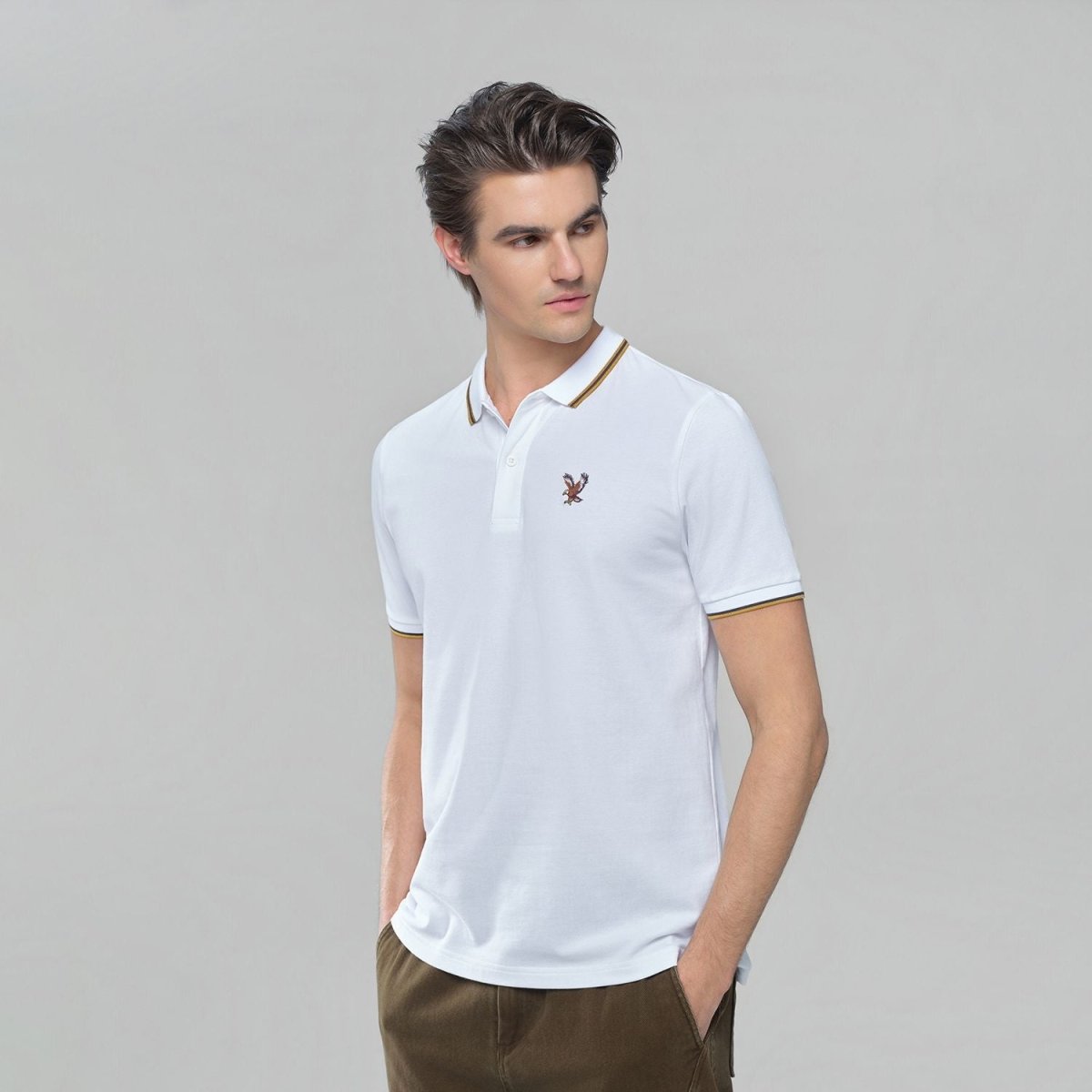 Giordano Men's Slim Fit Lycra Pique Polo Shirt - first_variant_option_2 Premium Polo for Giordano