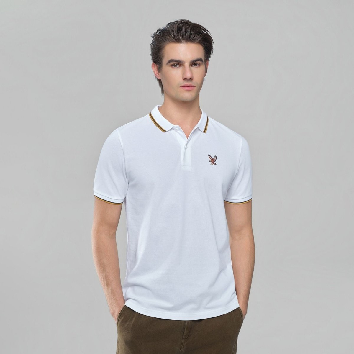 Giordano Men's Slim Fit Lycra Pique Polo Shirt - first_variant_option_2 Premium Polo for Giordano